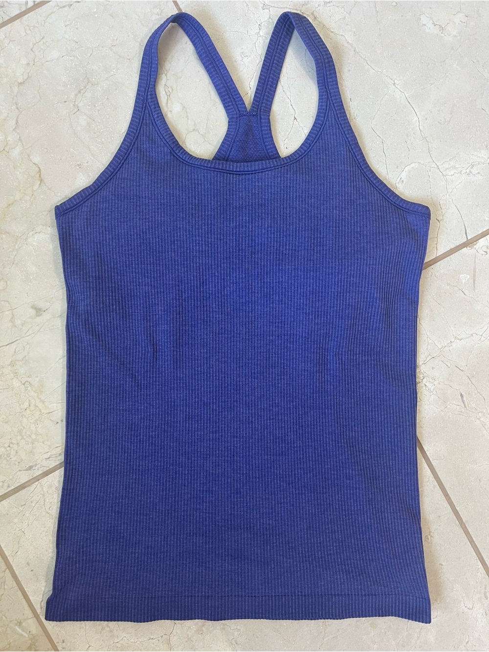 Lululemon Periwinkle Blue Purple Ribbed Athletic Camisole Racerback Tank Size 10